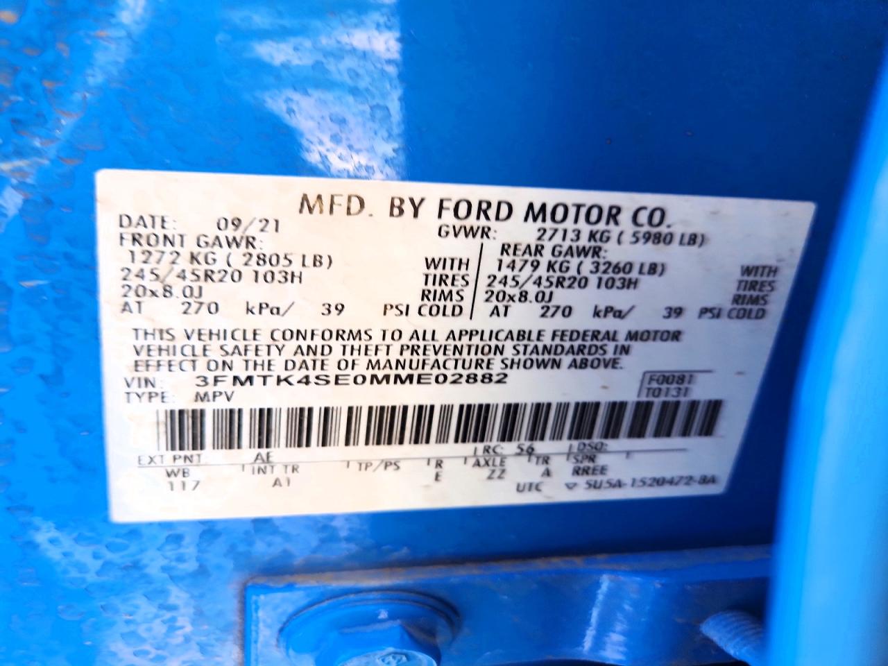 2021 FORD MUSTANG