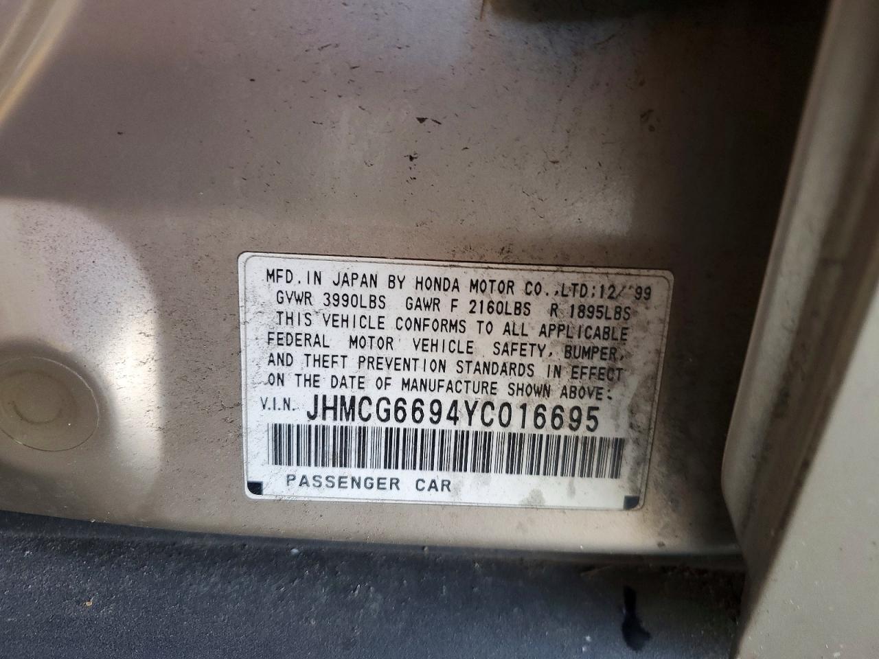 2000 HONDA ACCORD