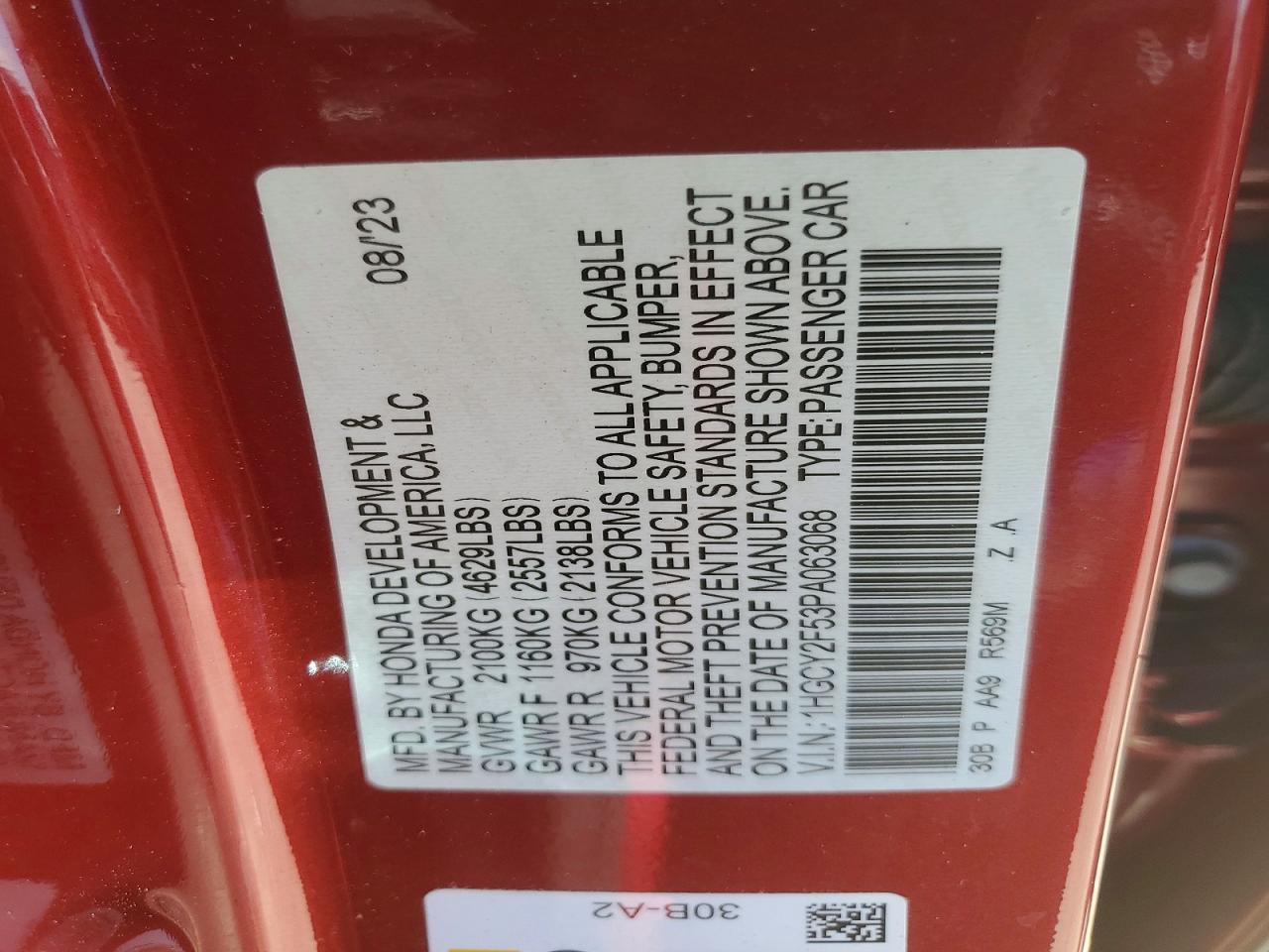 2023 HONDA ACCORD