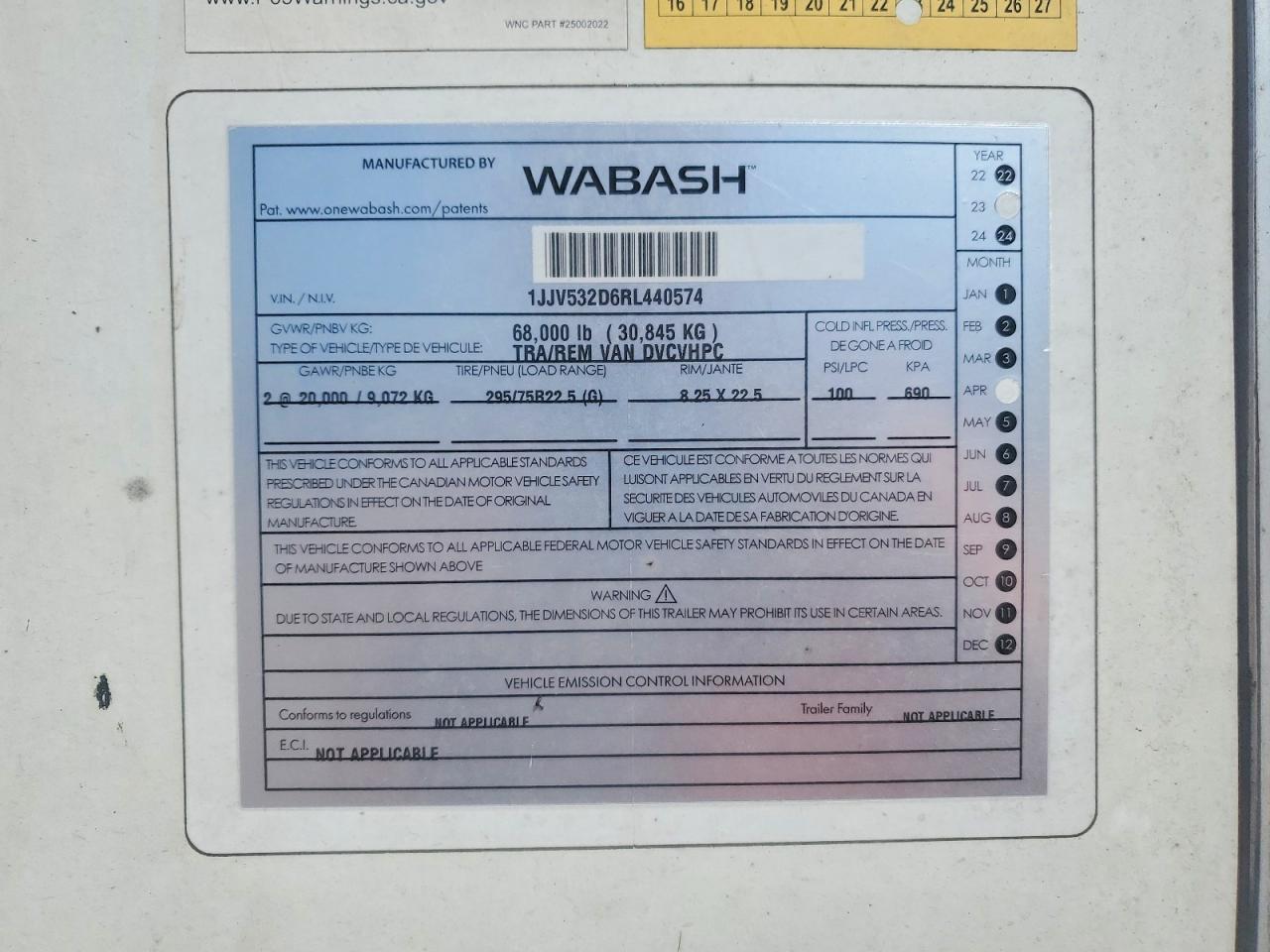 2024 WABASH DRY VAN 