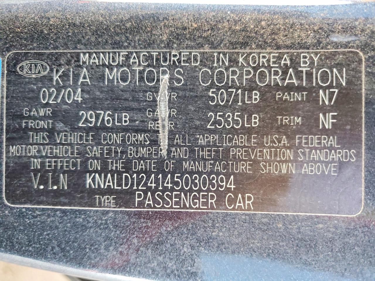 2004 KIA AMANTI