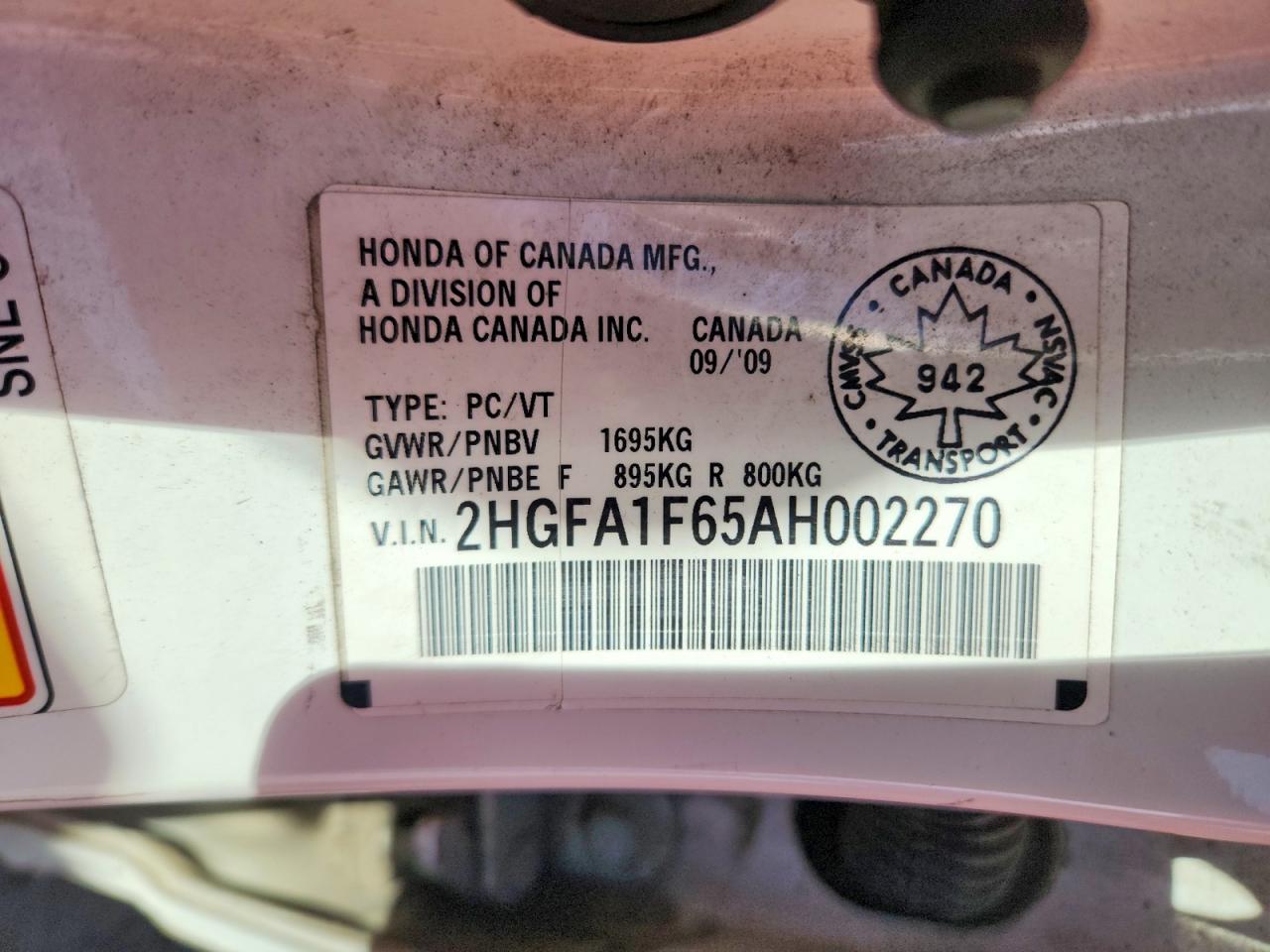 2010 HONDA CIVIC