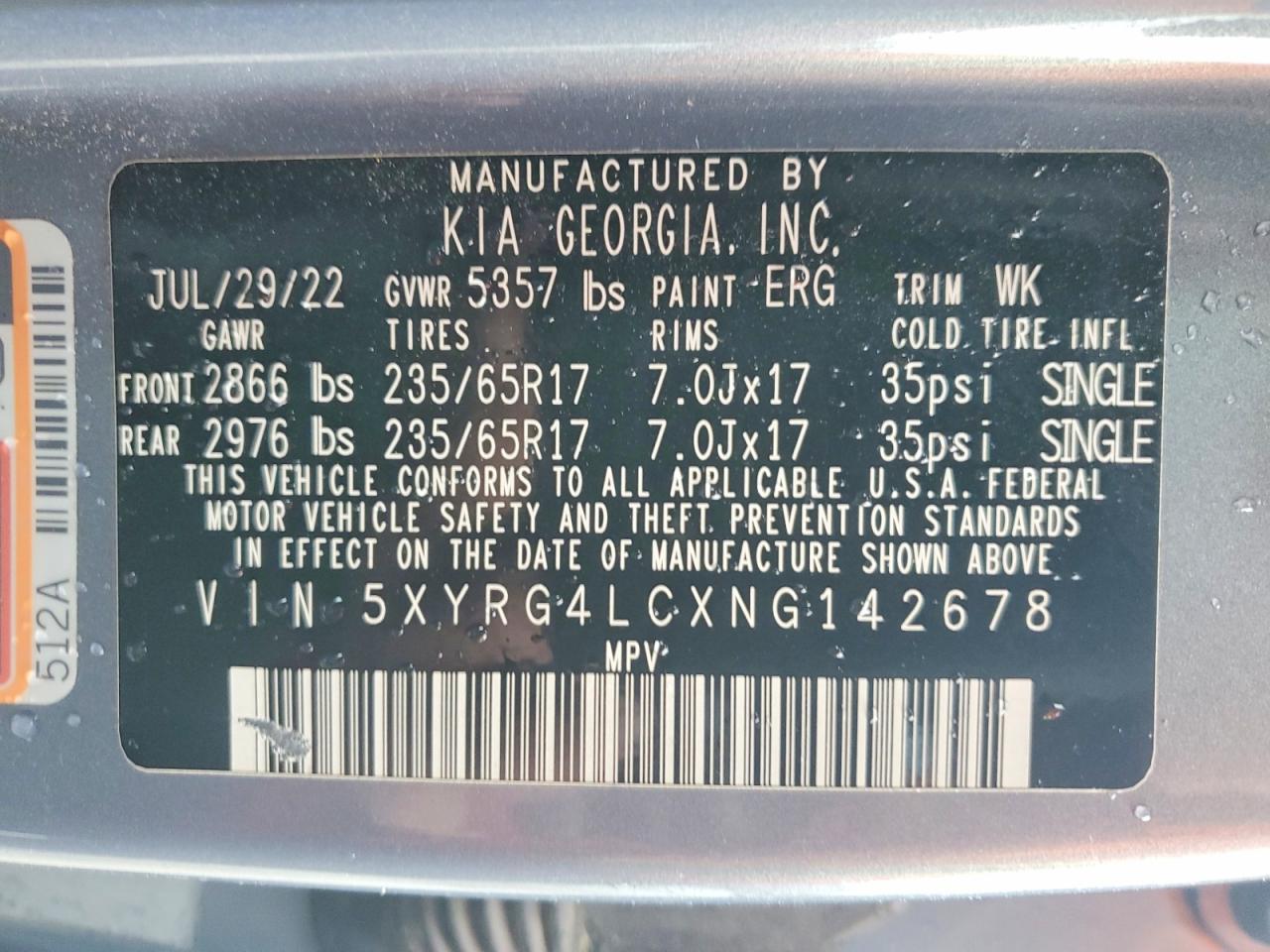 2022 KIA SORENTO