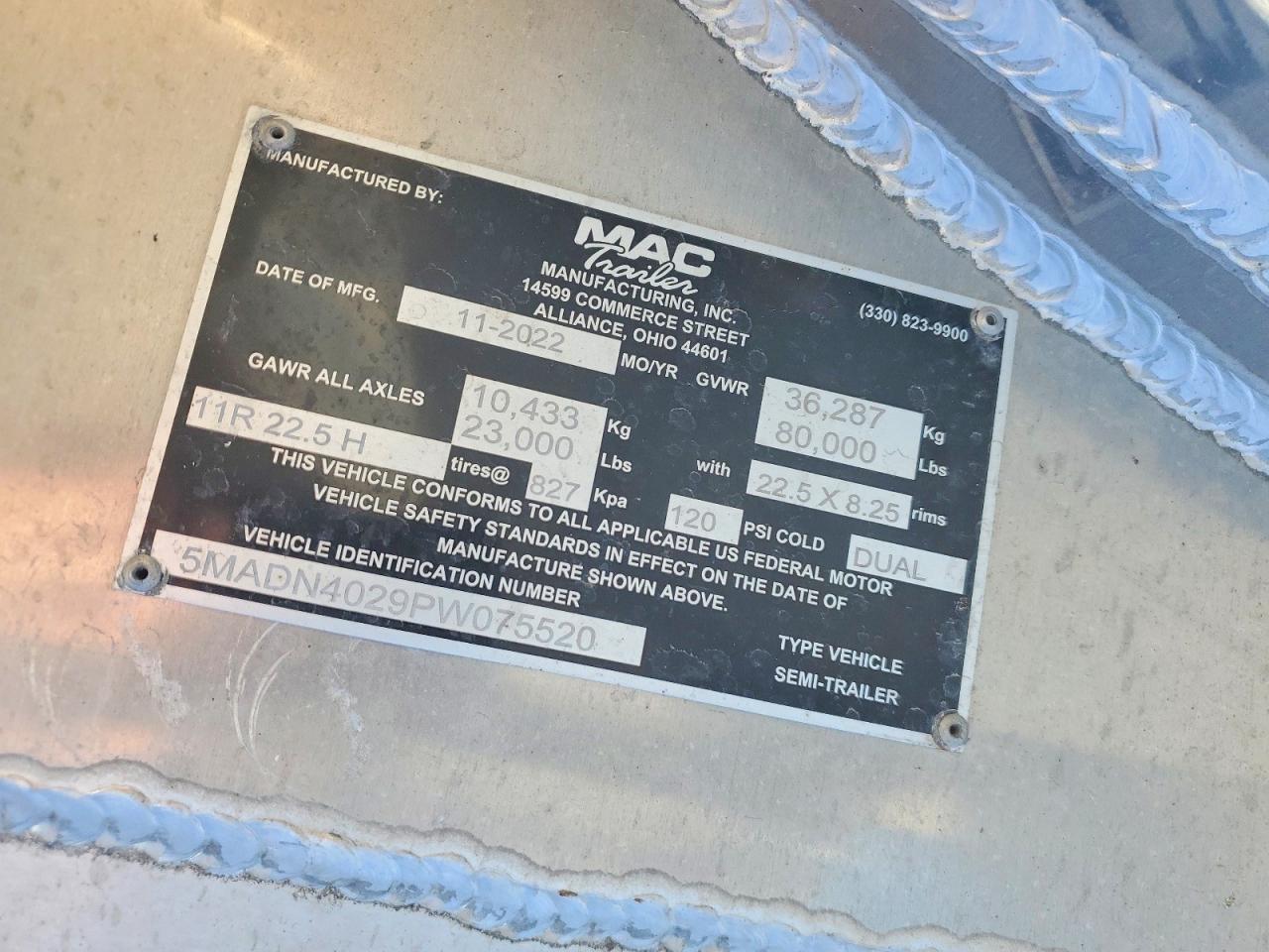 2023 MAC TRAILER MANUFACTURING MAC TRAILER MANUFACTURING