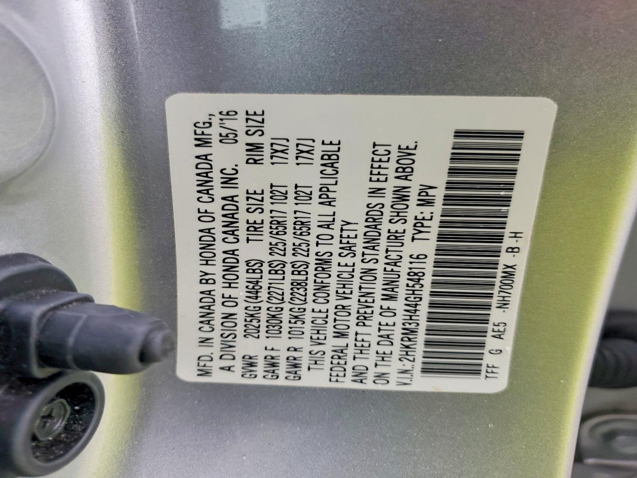 2016 HONDA CR-V