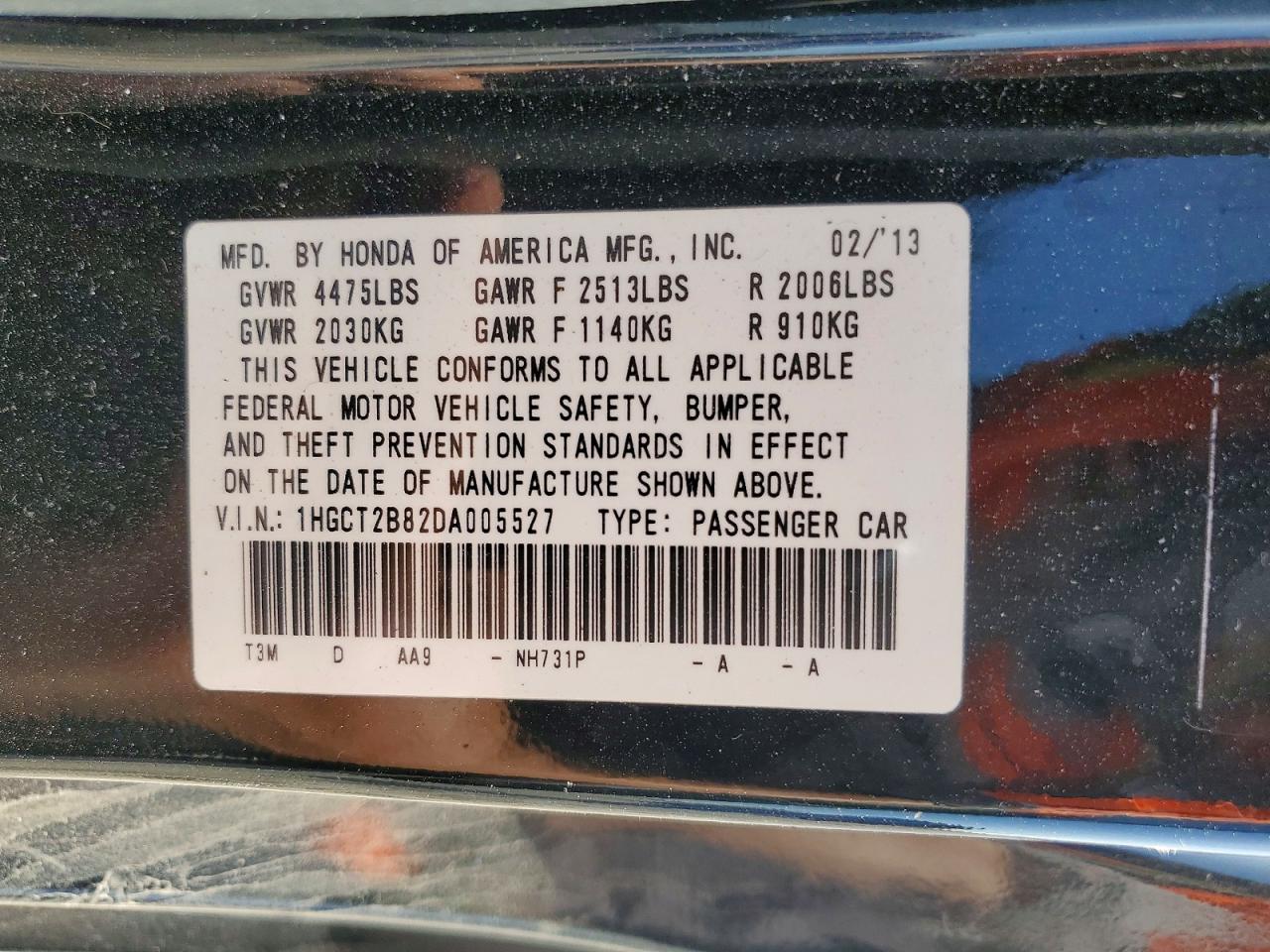 2013 HONDA ACCORD
