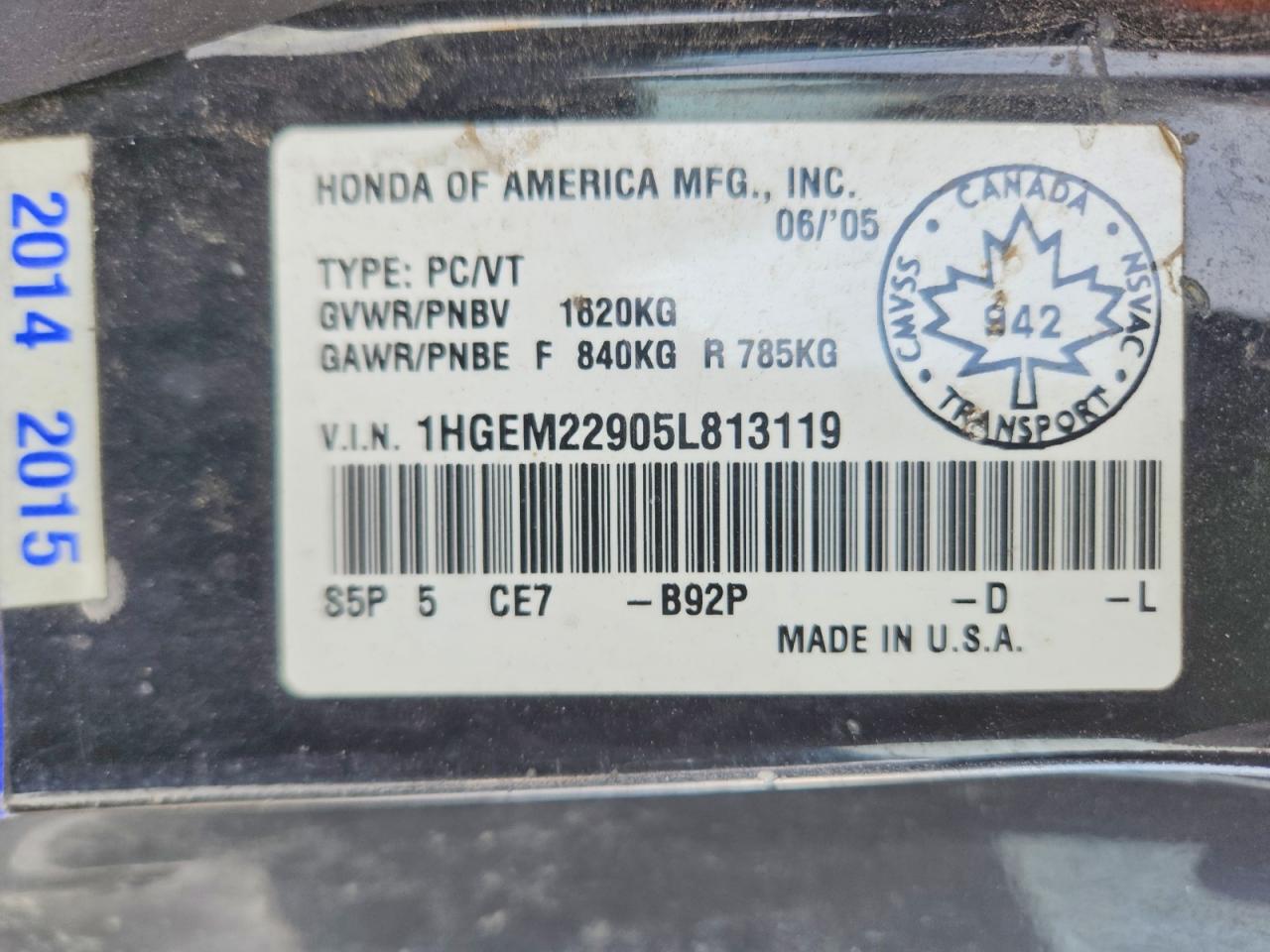 2005 HONDA CIVIC