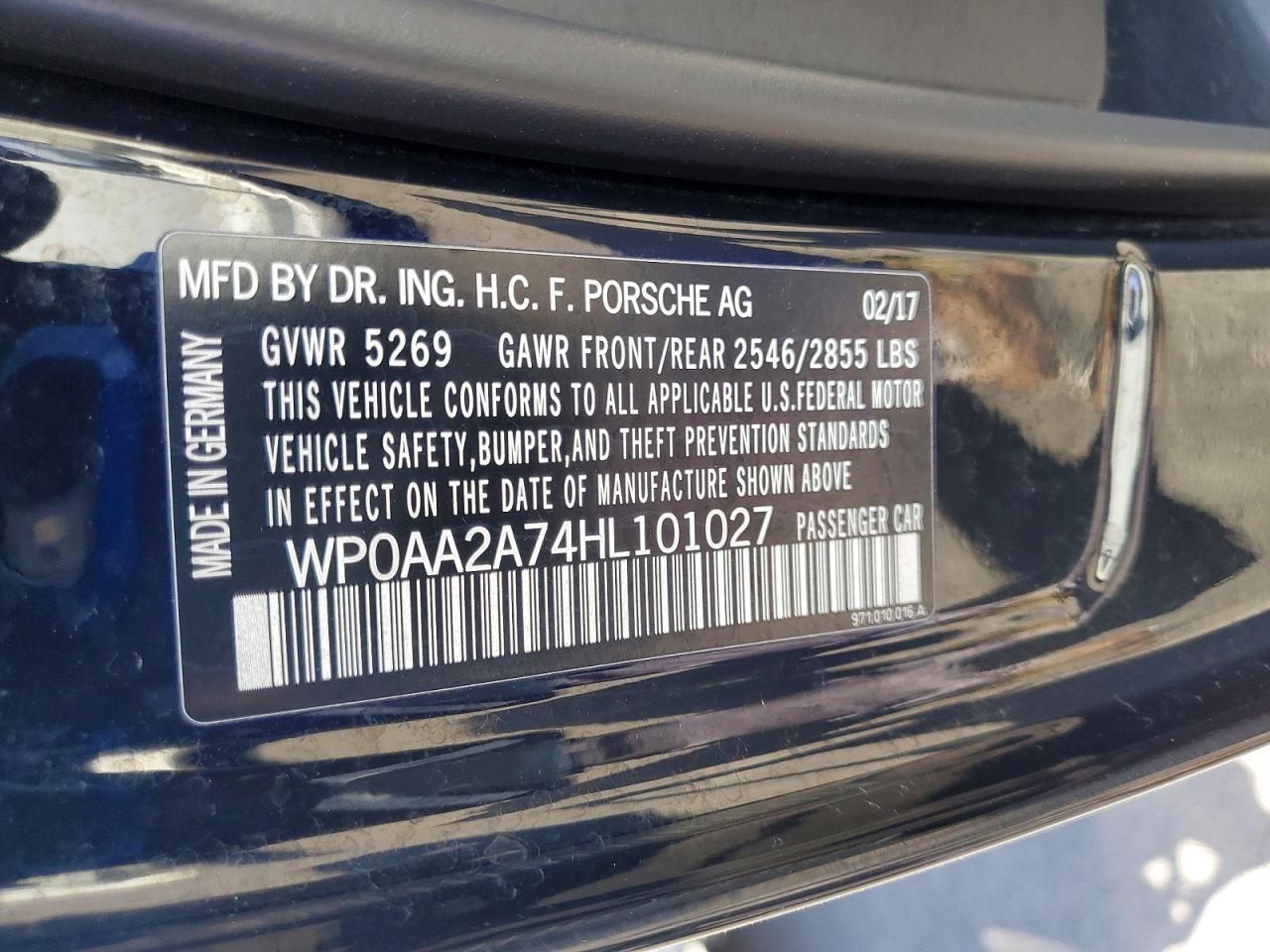 2017 PORSCHE PANAMERA