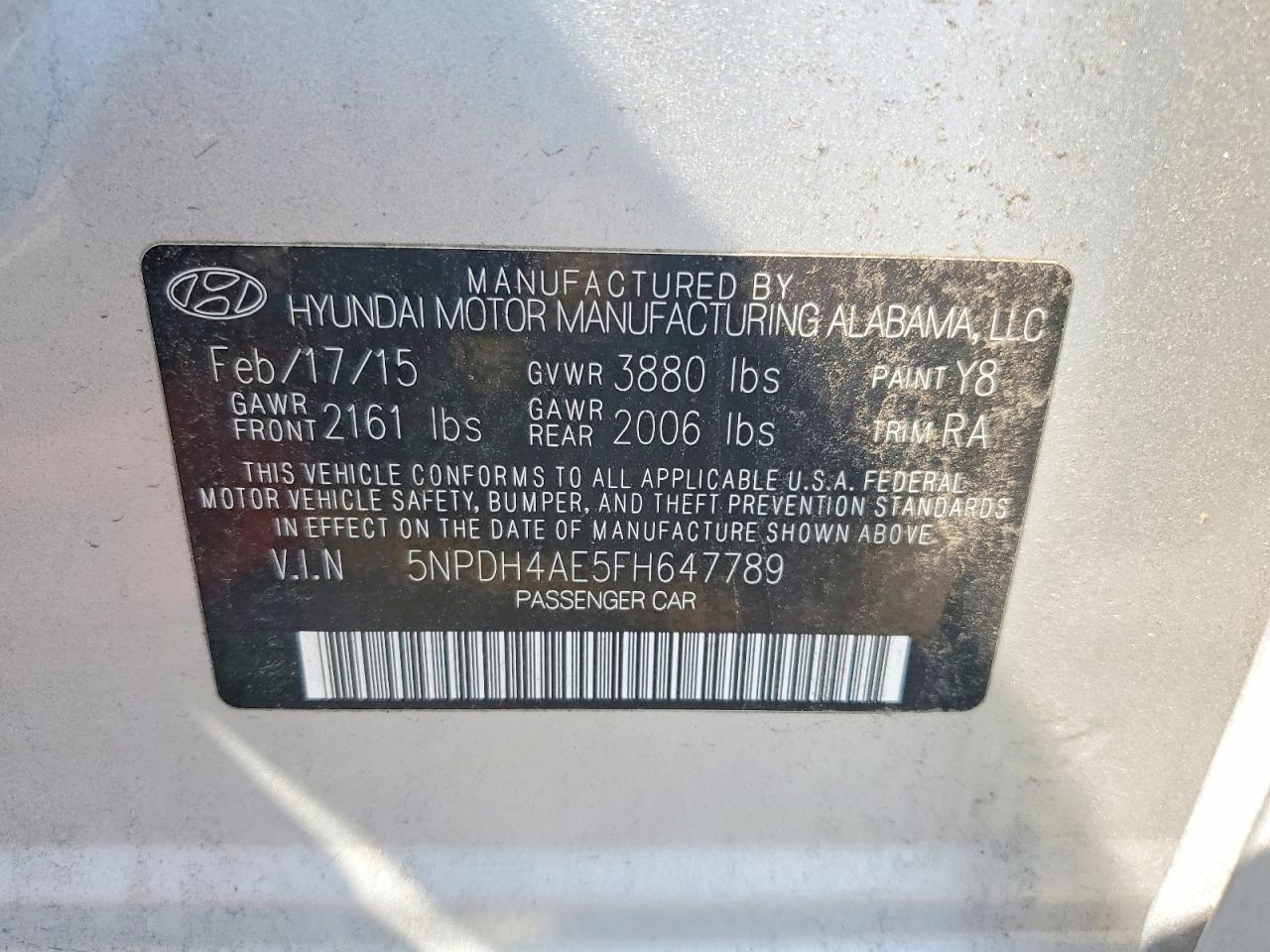 2015 HYUNDAI ELANTRA