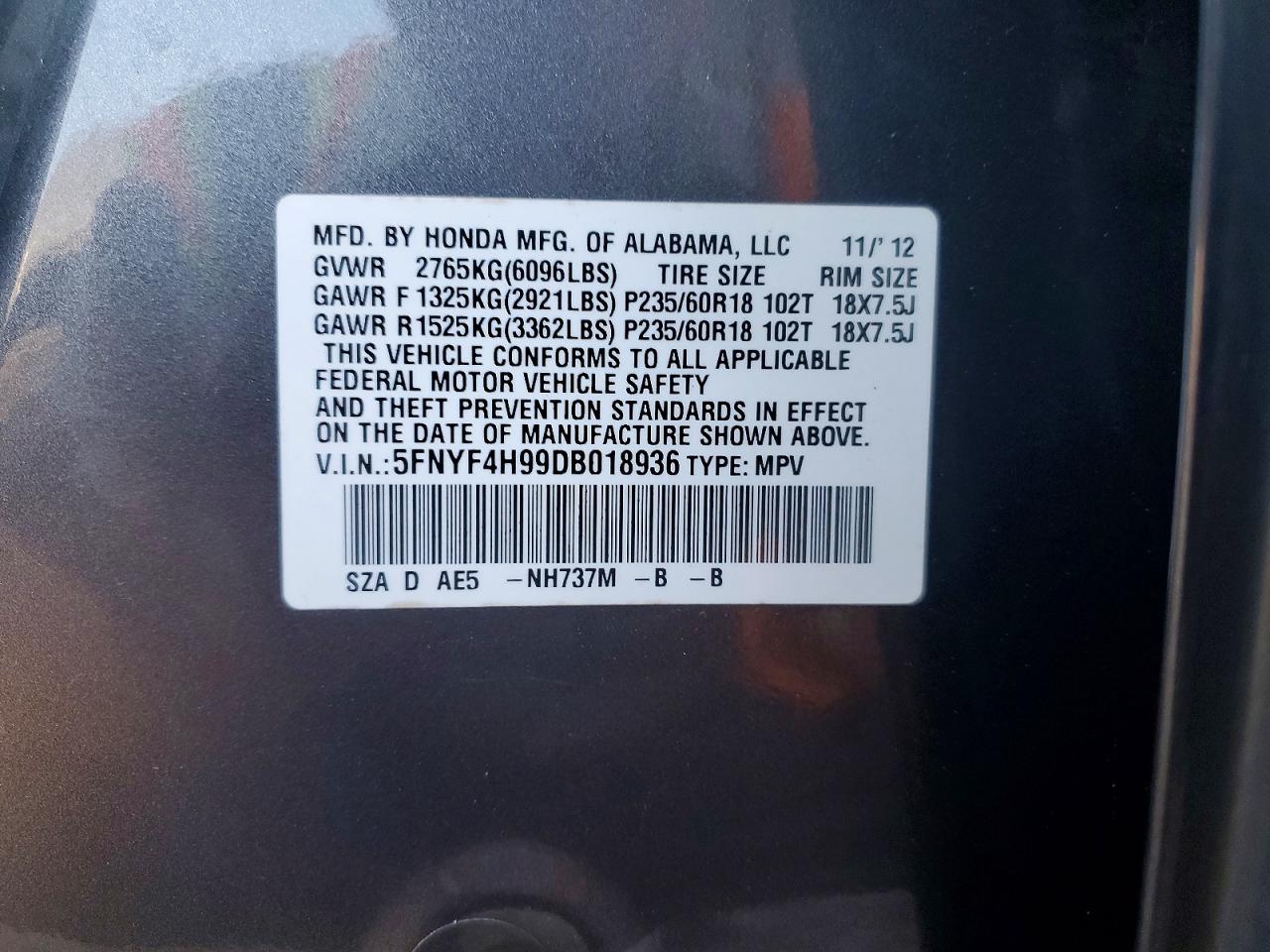 2013 HONDA PILOT