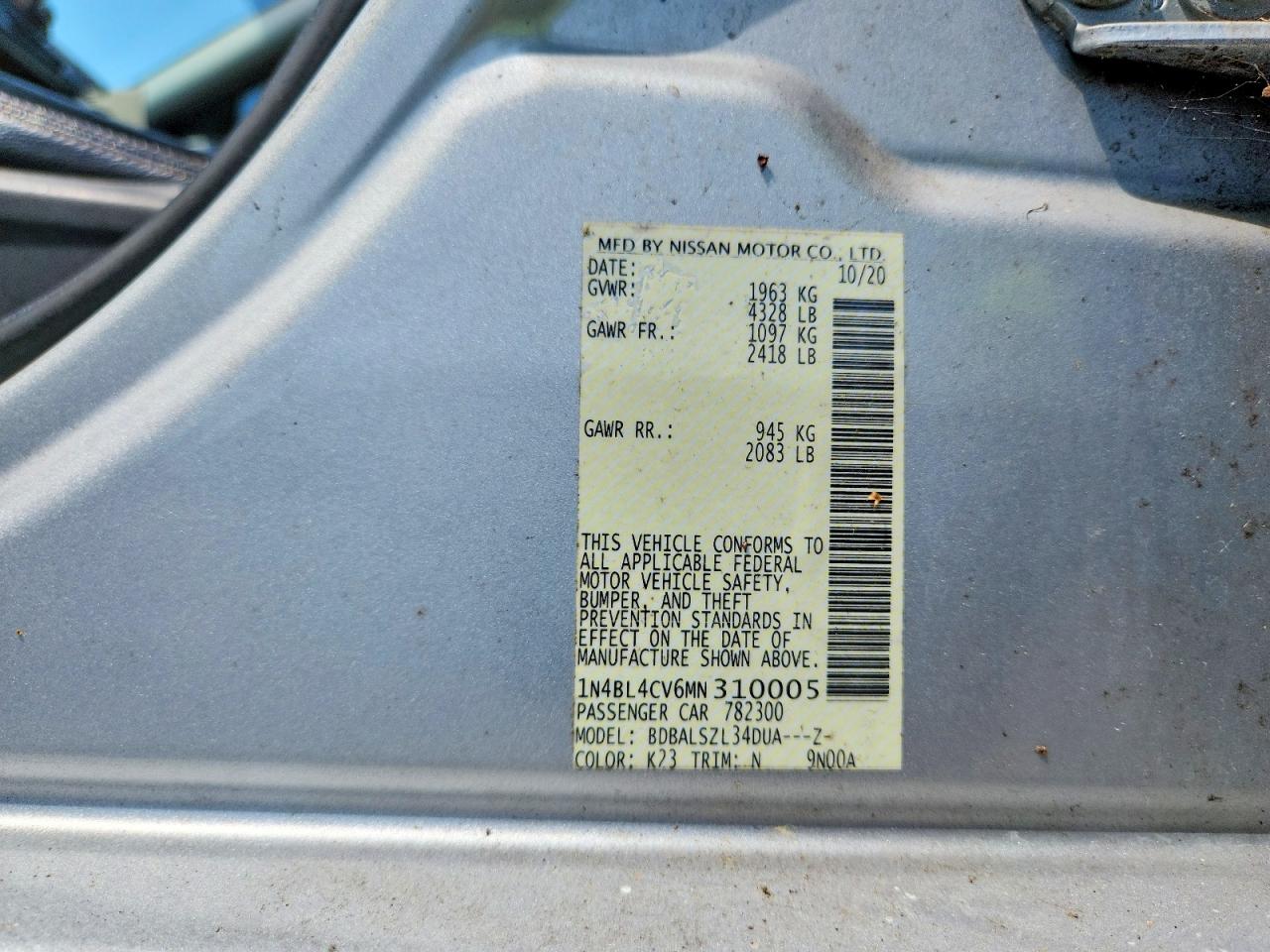 2021 NISSAN ALTIMA