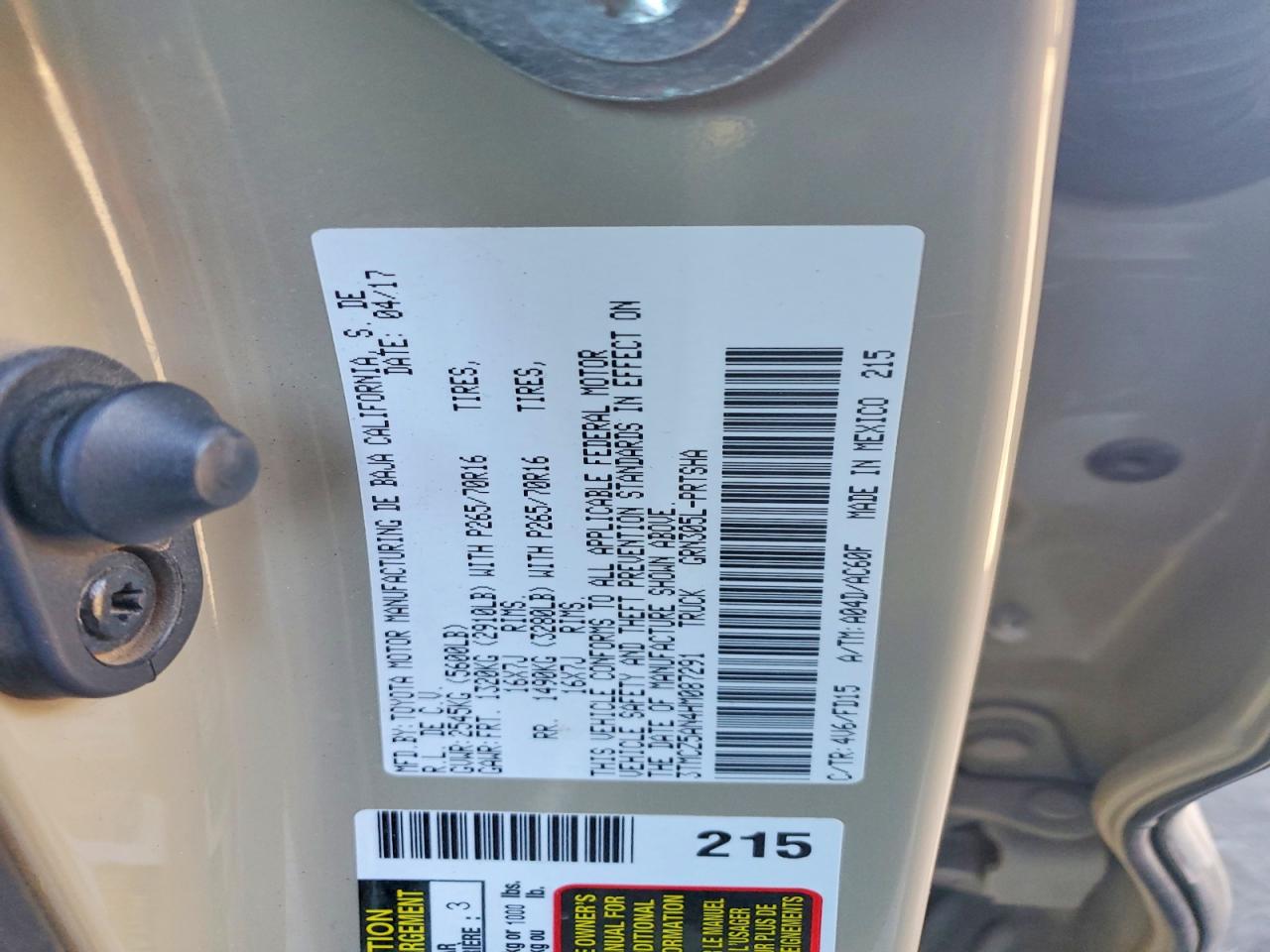 2017 TOYOTA TACOMA