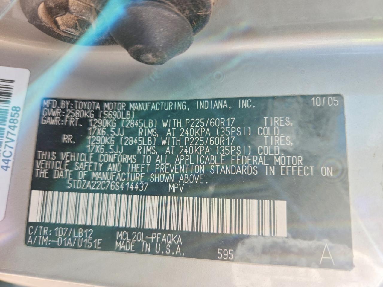 2006 TOYOTA SIENNA