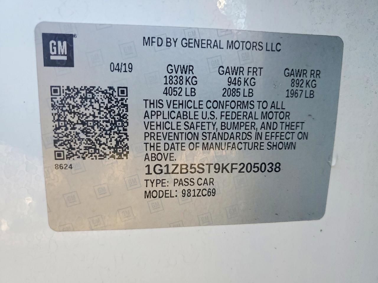 2019 CHEVROLET MALIBU