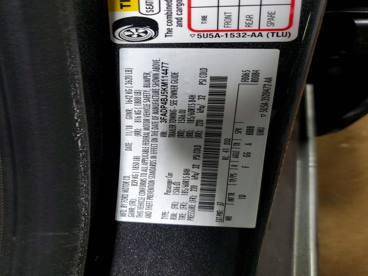 2019 FORD FIESTA