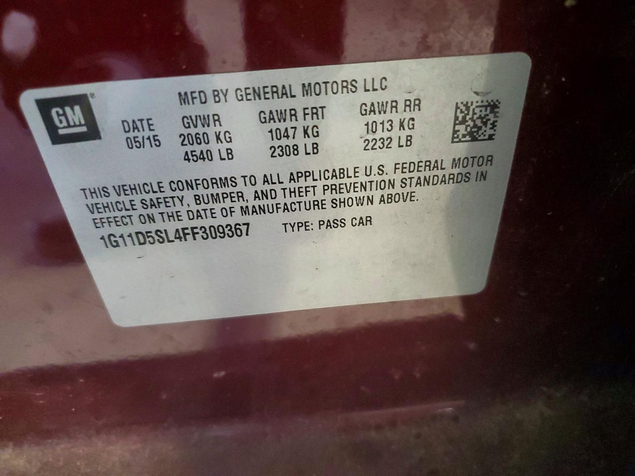 2015 CHEVROLET MALIBU