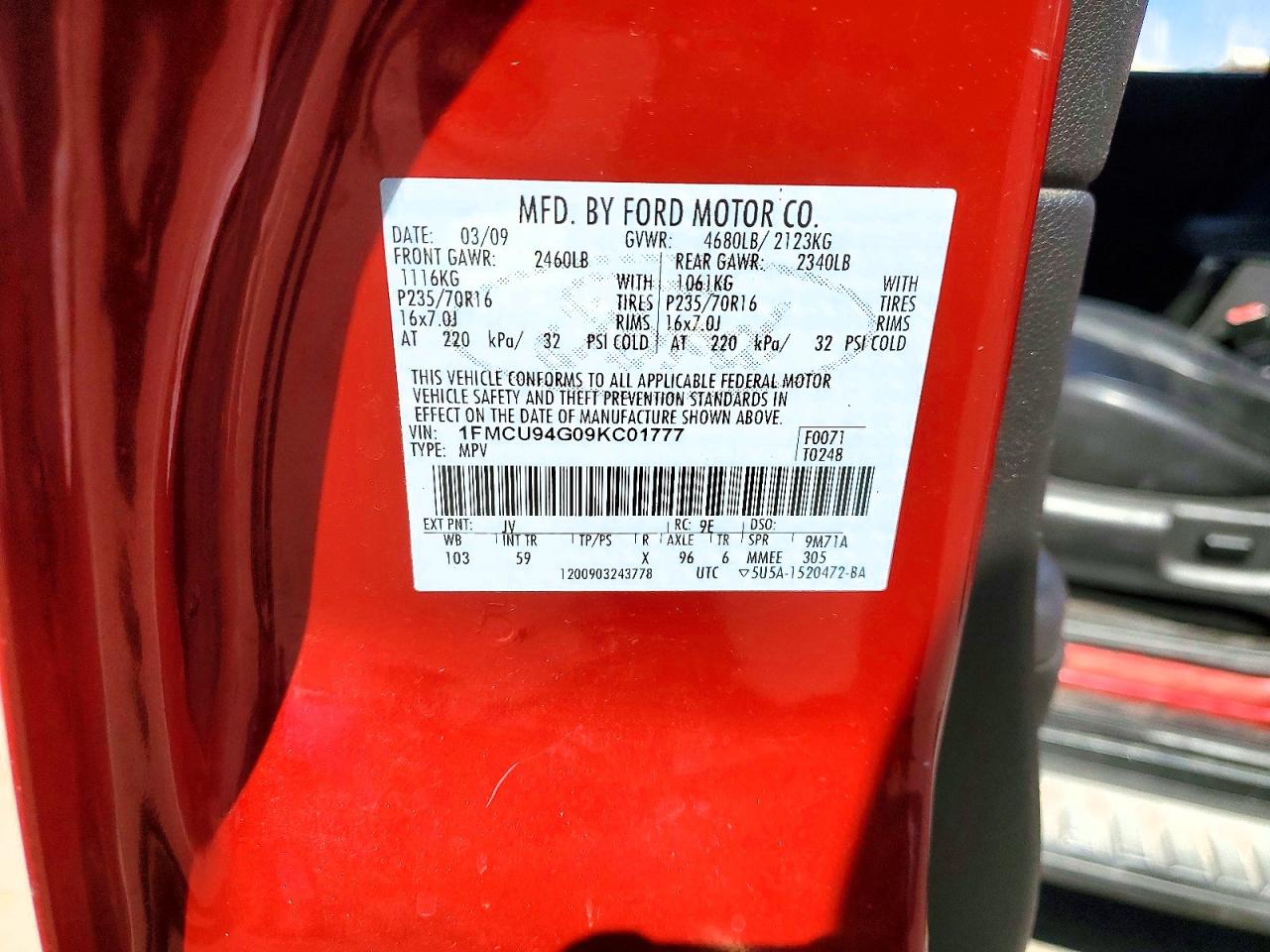 2009 FORD ESCAPE