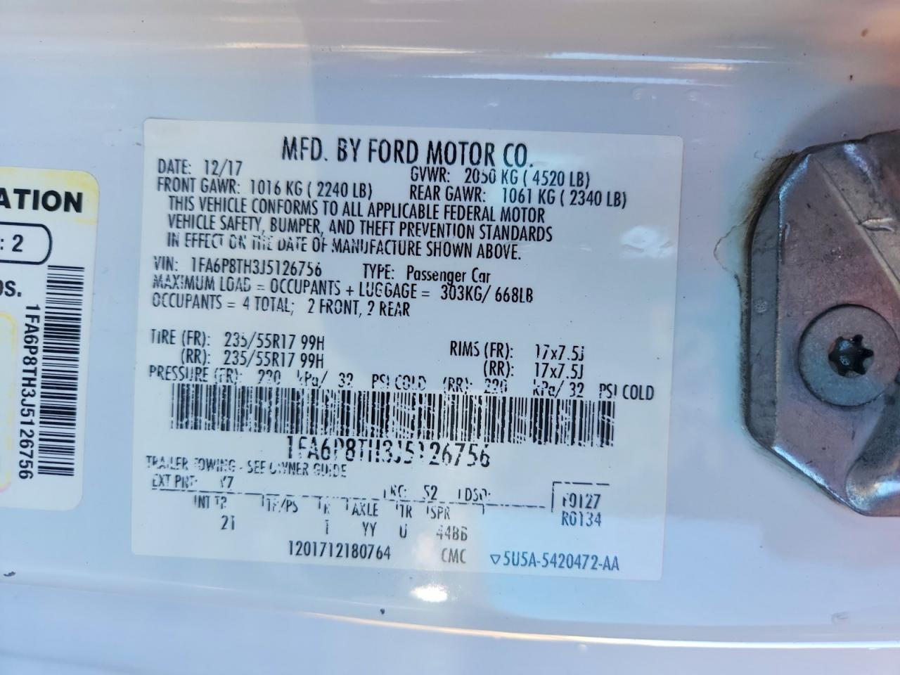 2018 FORD MUSTANG