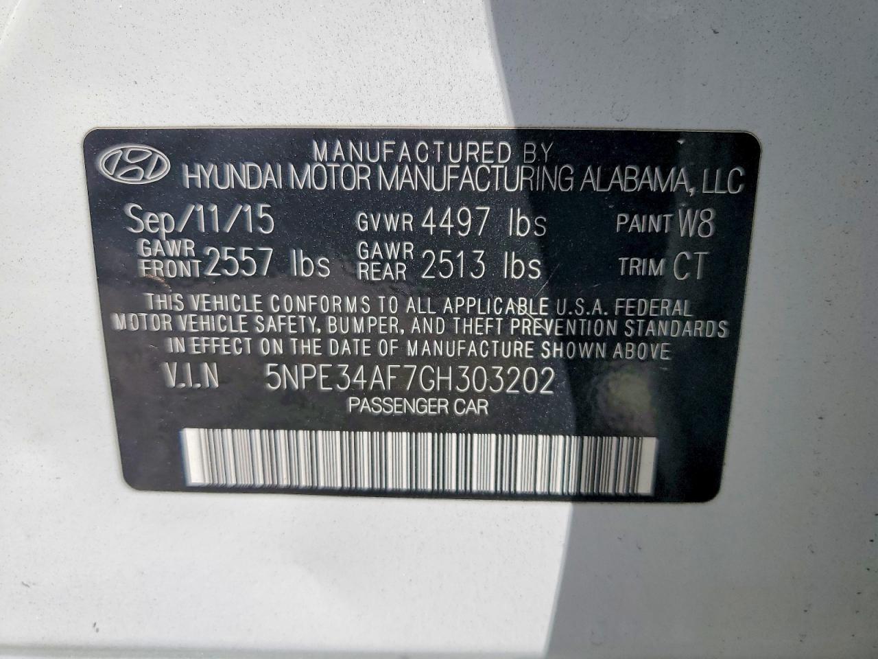 2016 HYUNDAI SONATA