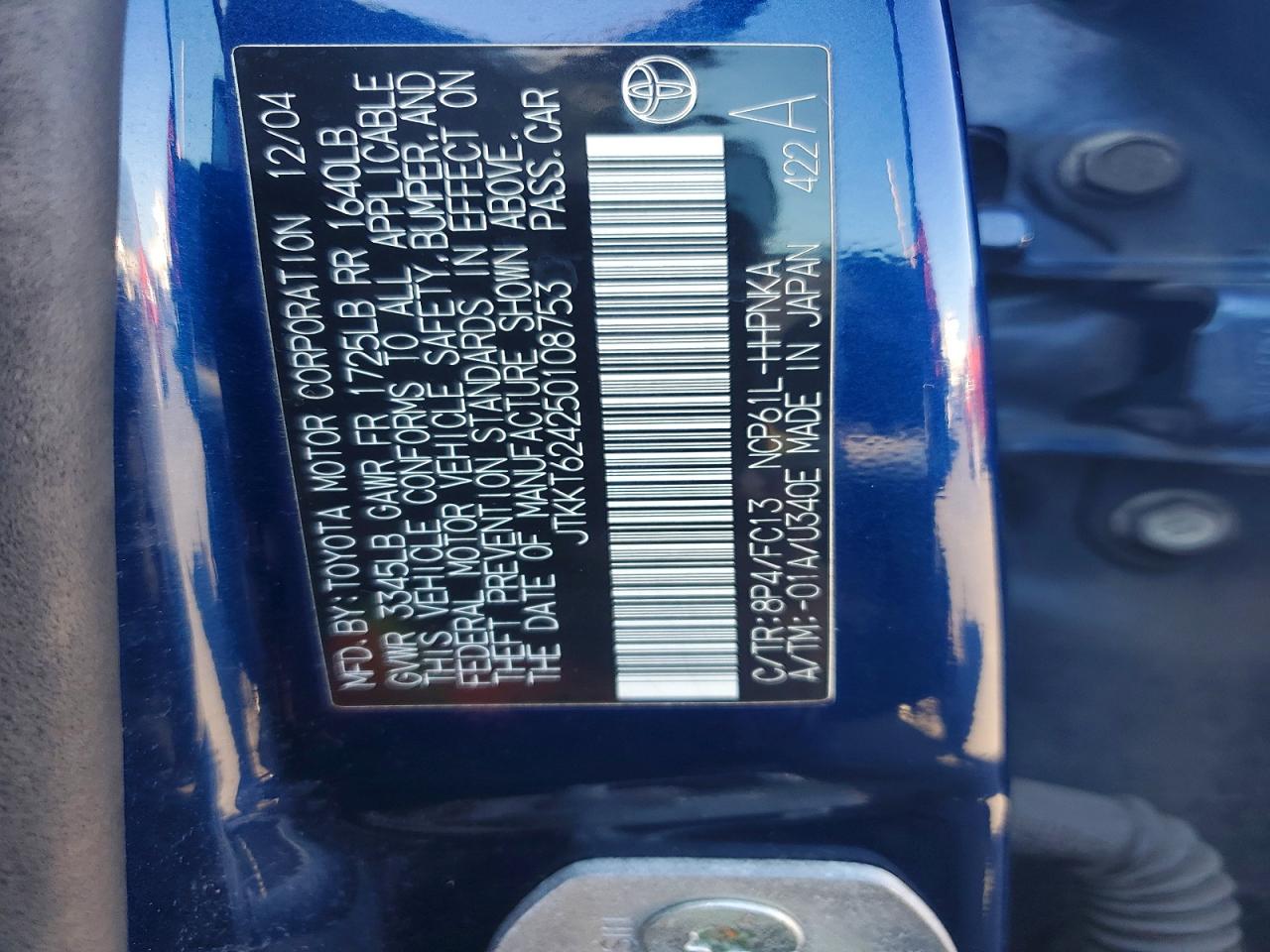 2005 SCION XA BASE