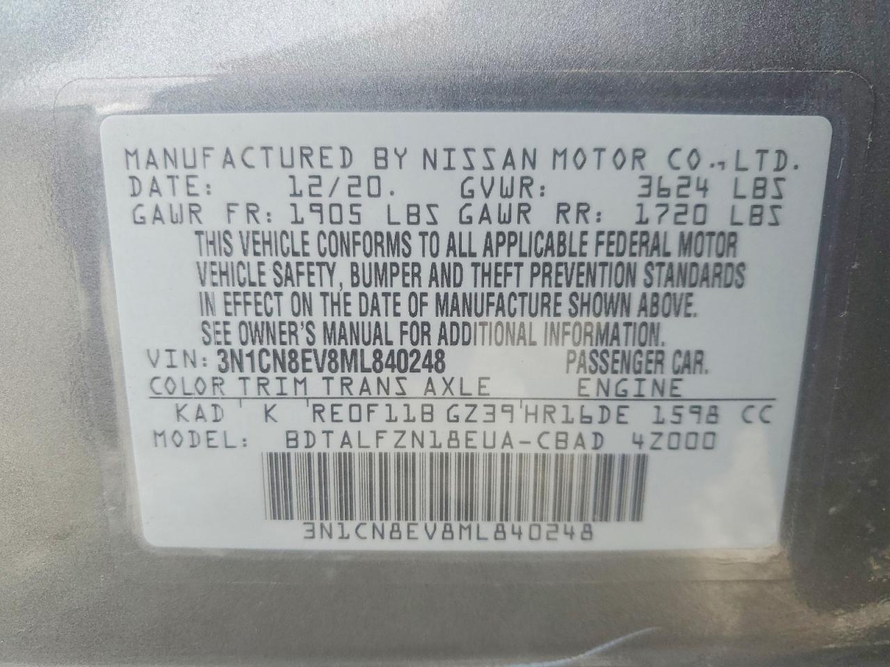 2021 NISSAN VERSA