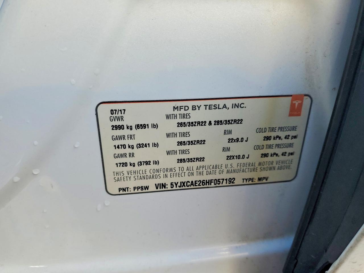 2017 TESLA MODEL X
