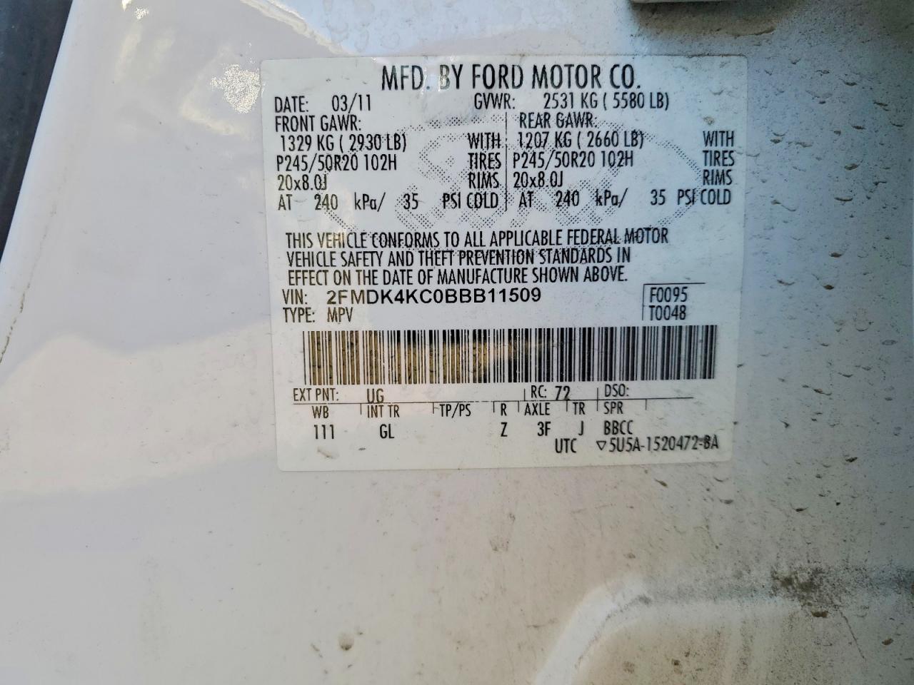 2011 FORD EDGE