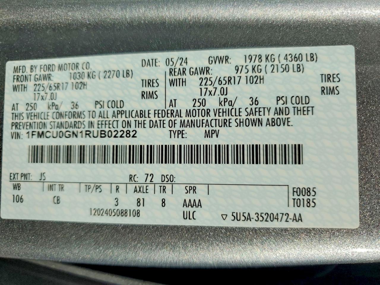 2024 FORD ESCAPE ACT