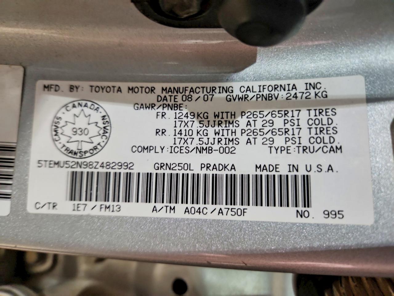 2008 TOYOTA TACOMA