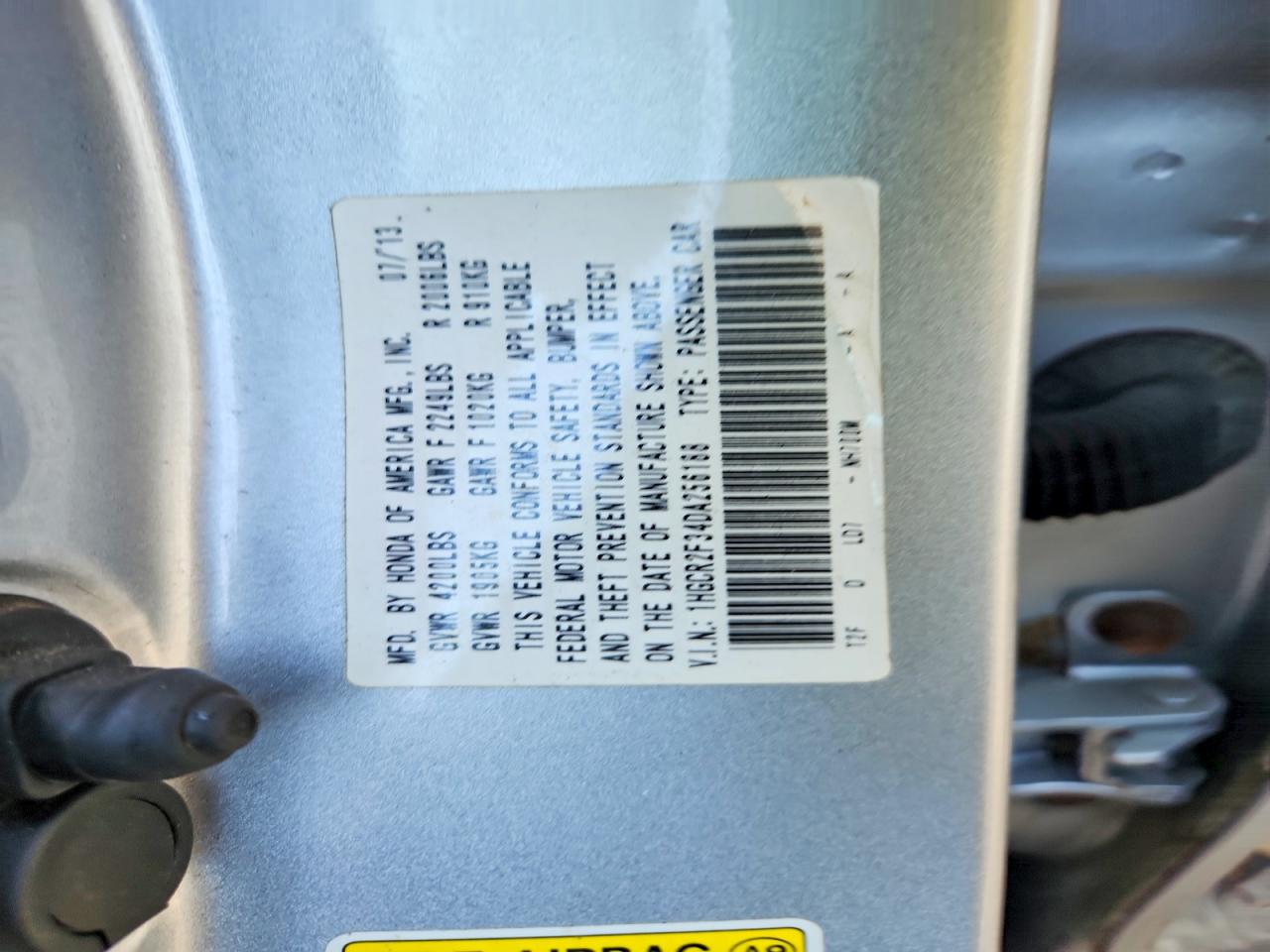 2013 HONDA ACCORD