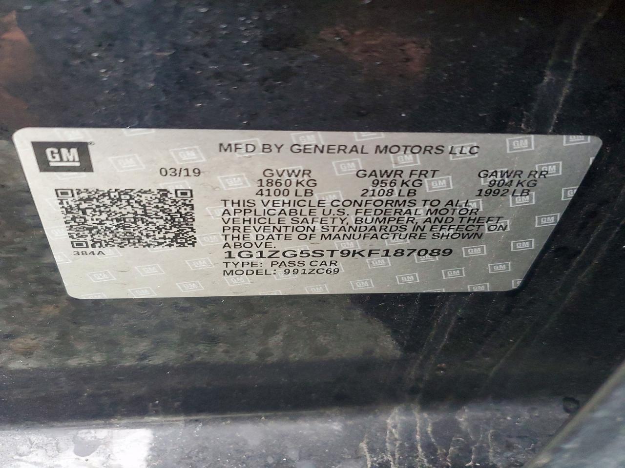 2019 CHEVROLET MALIBU