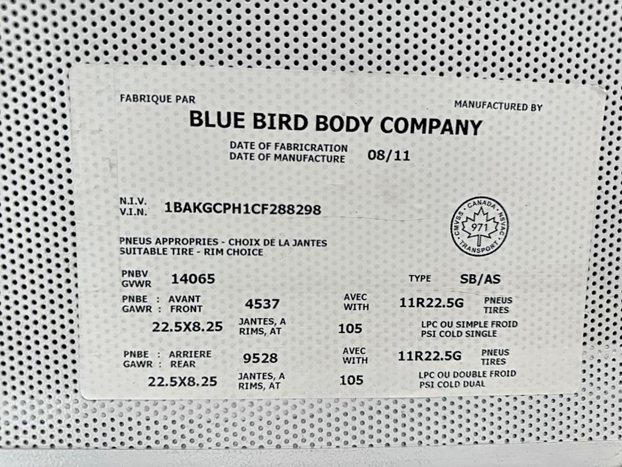 2012 BLUEBIRD ALL Models