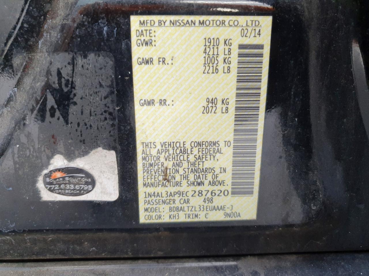 2014 NISSAN ALTIMA