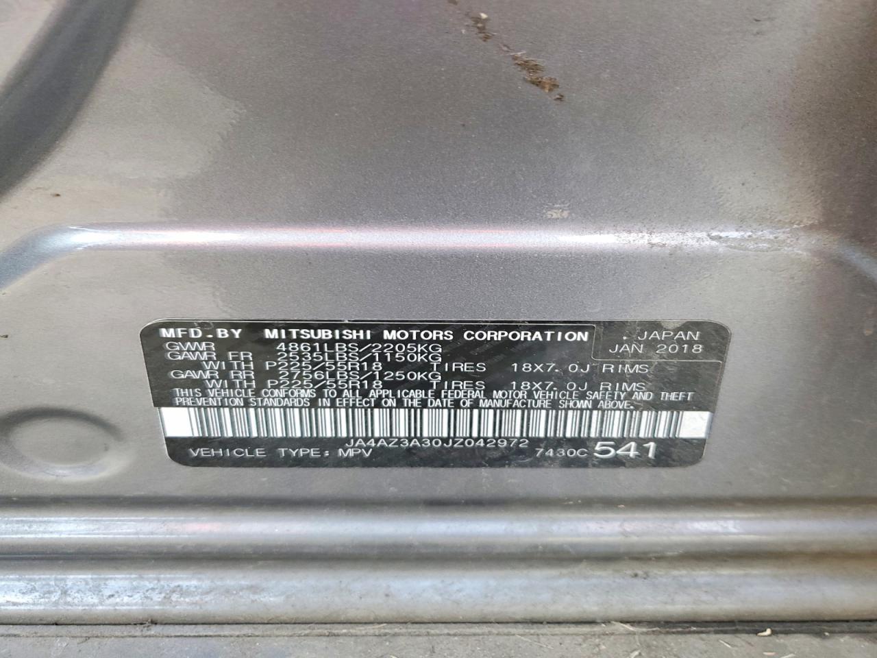 2018 MITSUBISHI OUTLANDER