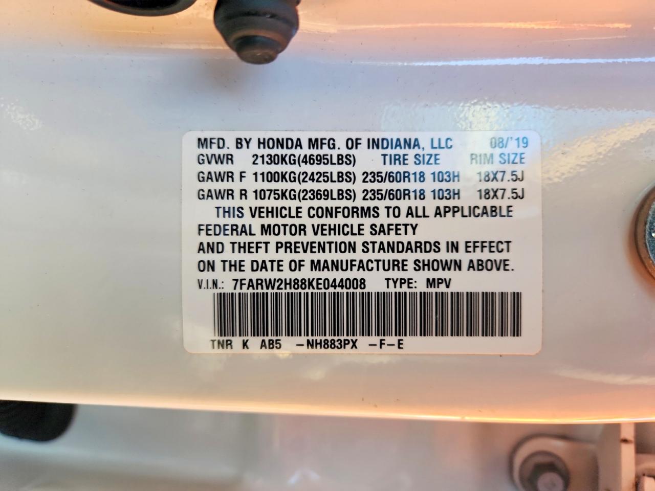 2019 HONDA CRV