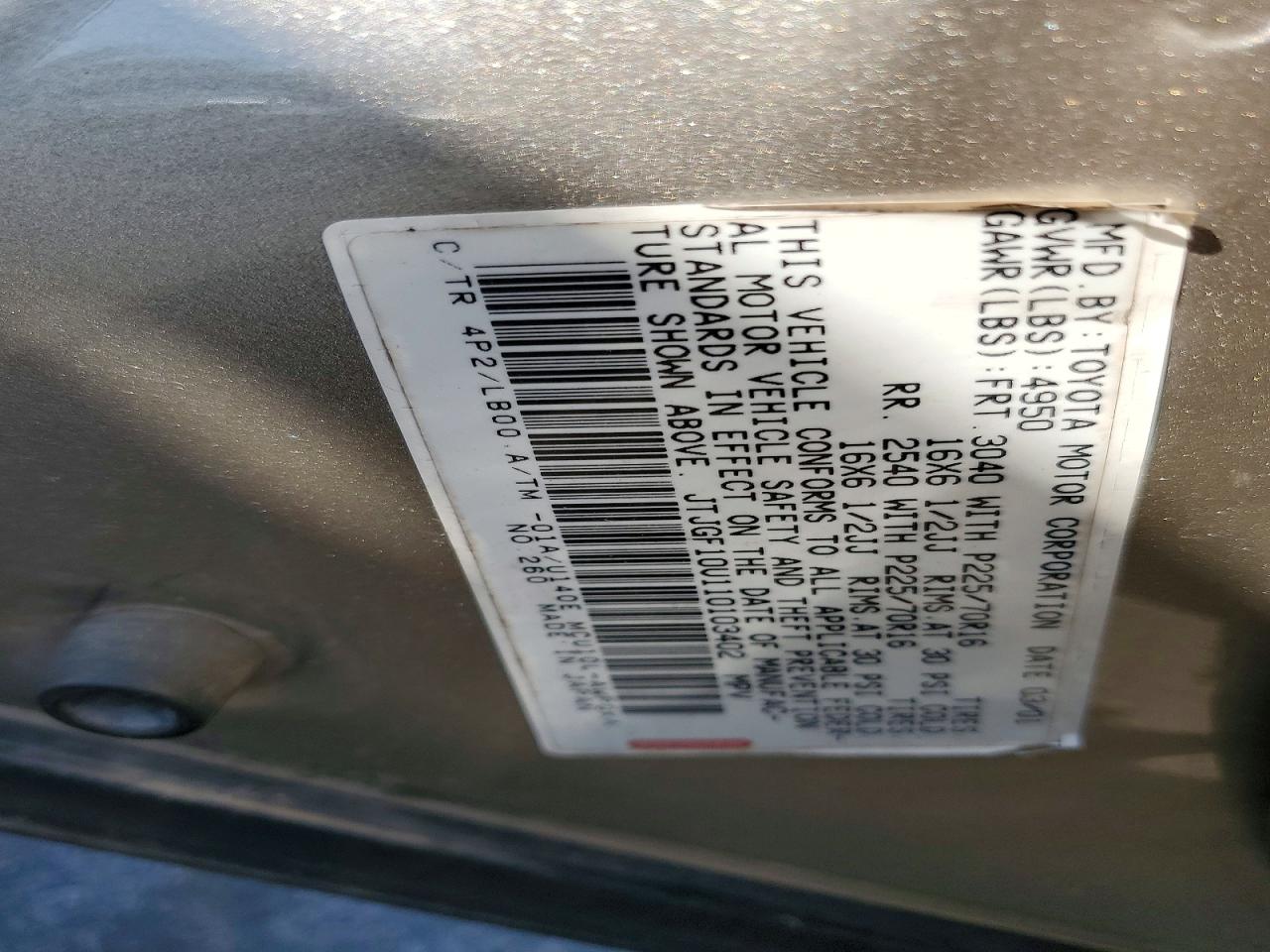 2001 LEXUS RX350