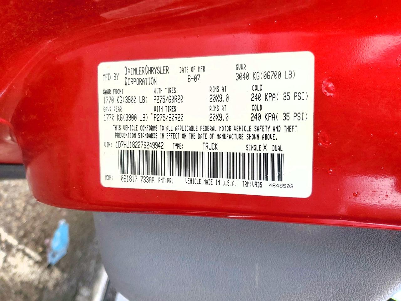 2007 DODGE RAM 1500