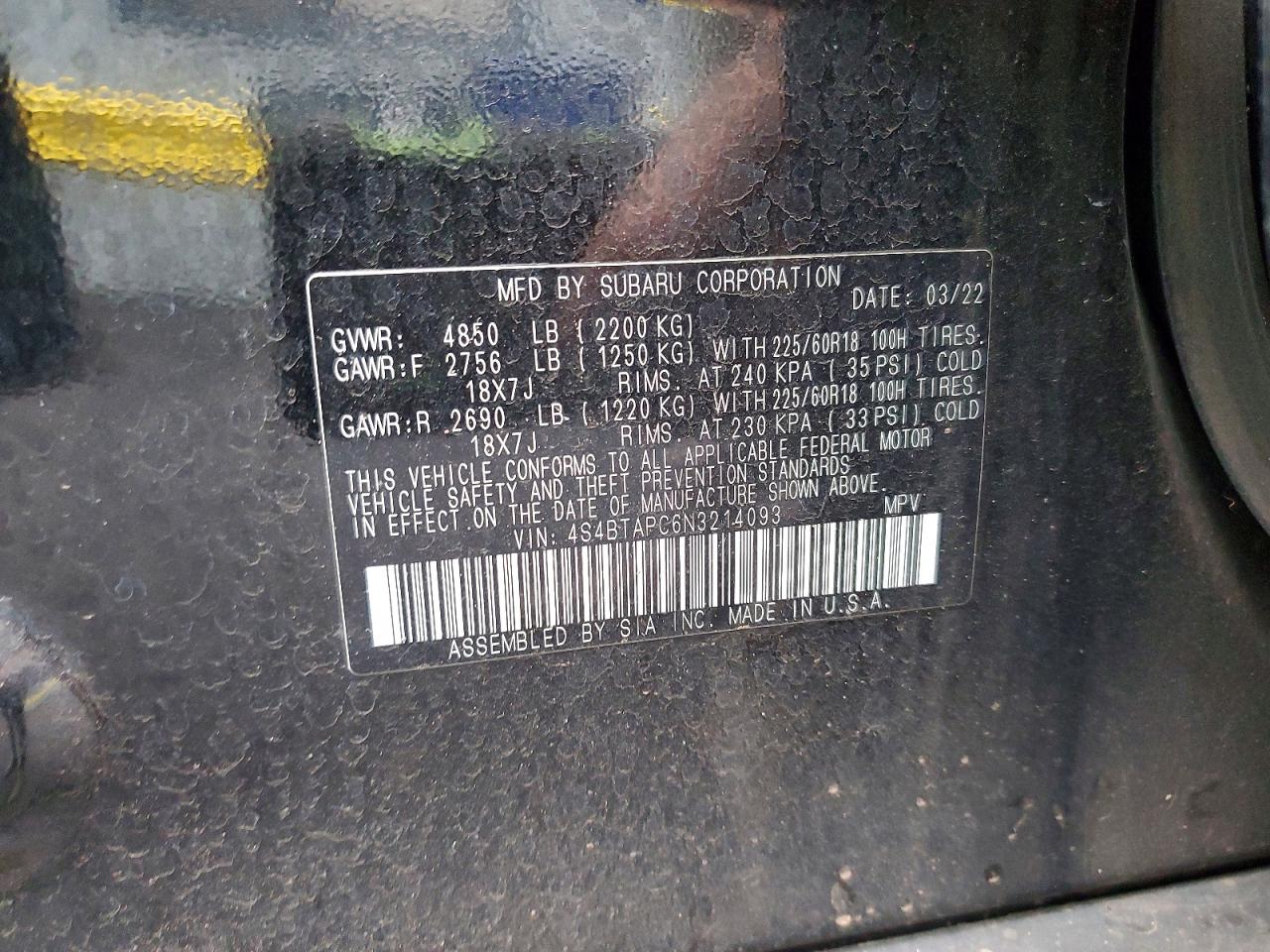 2022 SUBARU OUTBACK