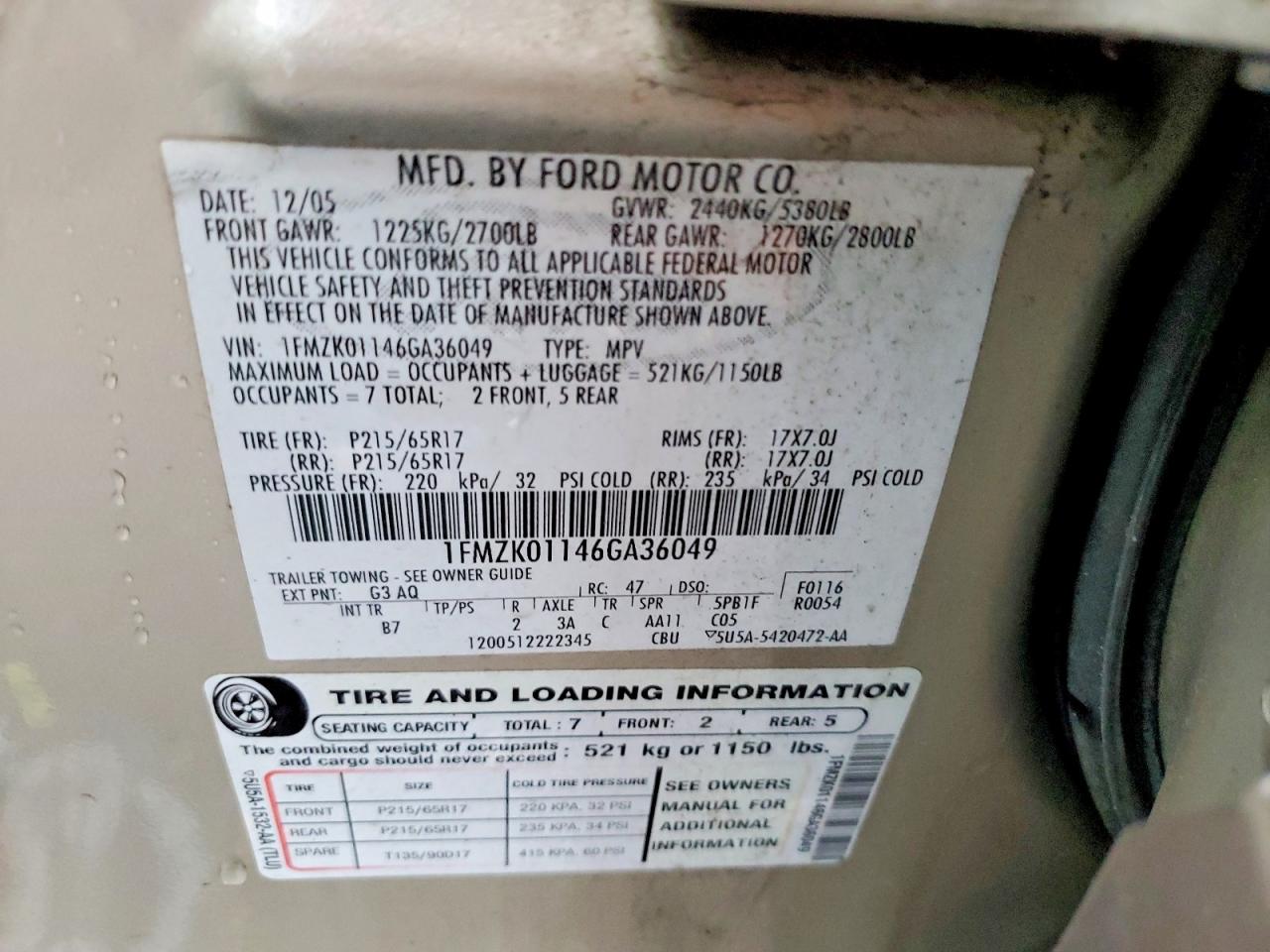 2006 FORD FREESTYLE