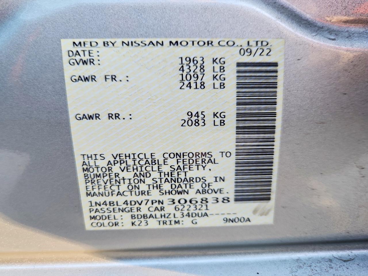 2023 NISSAN ALTIMA