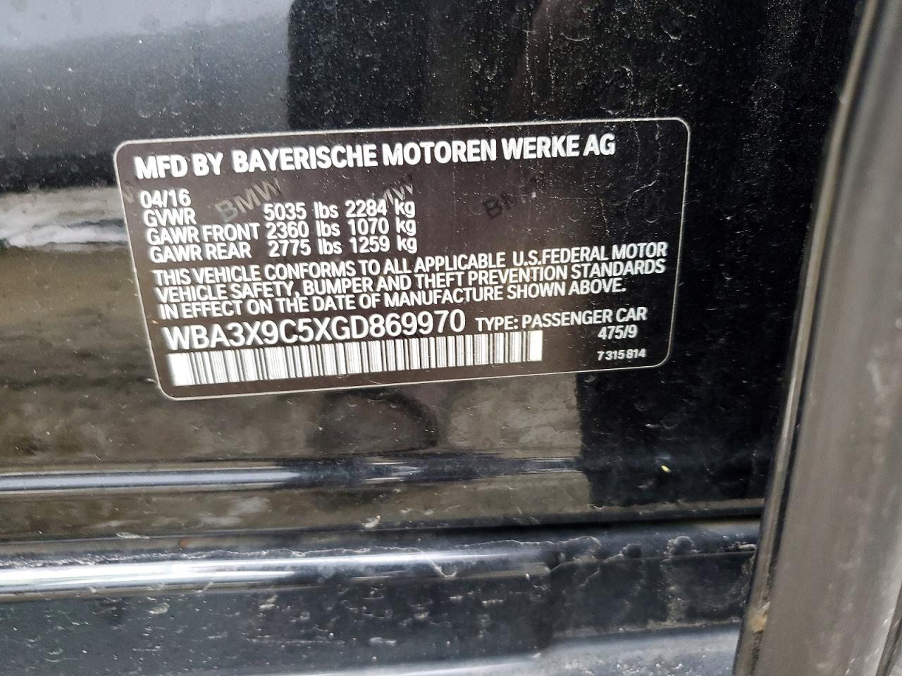 2016 BMW 3 SERIES