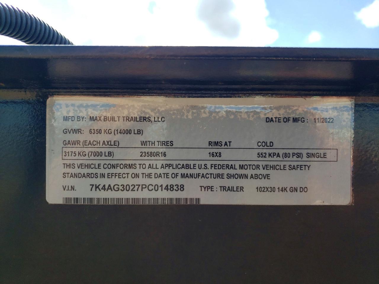 2023 MAX BUILT UNKNOWN