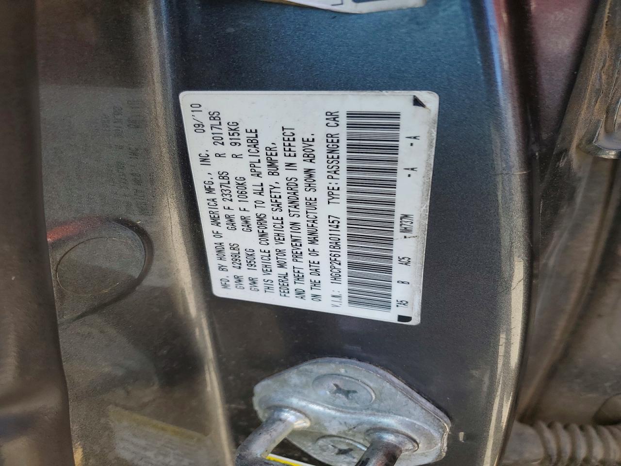 2011 HONDA ACCORD