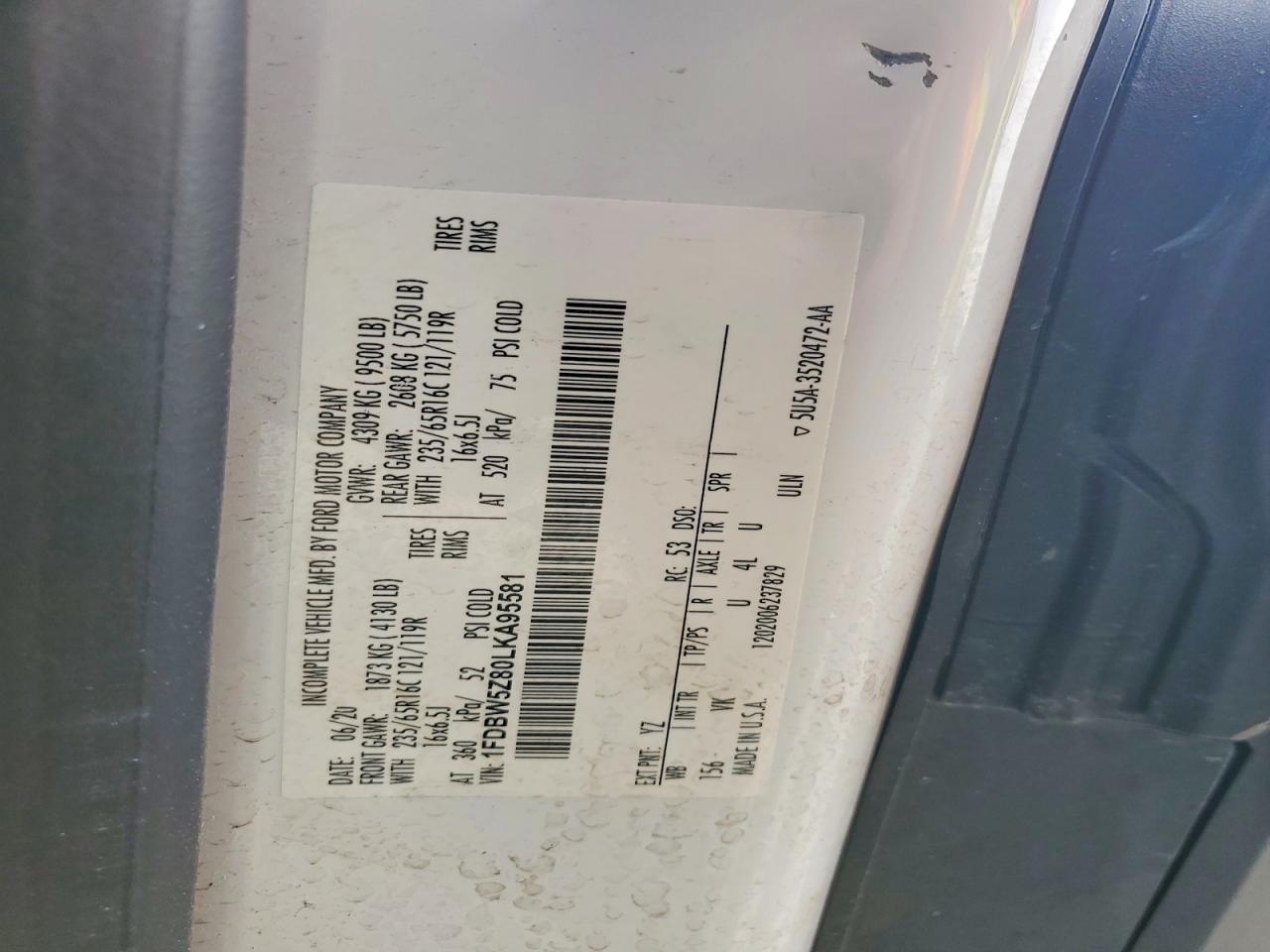 2020 FORD TRANSIT