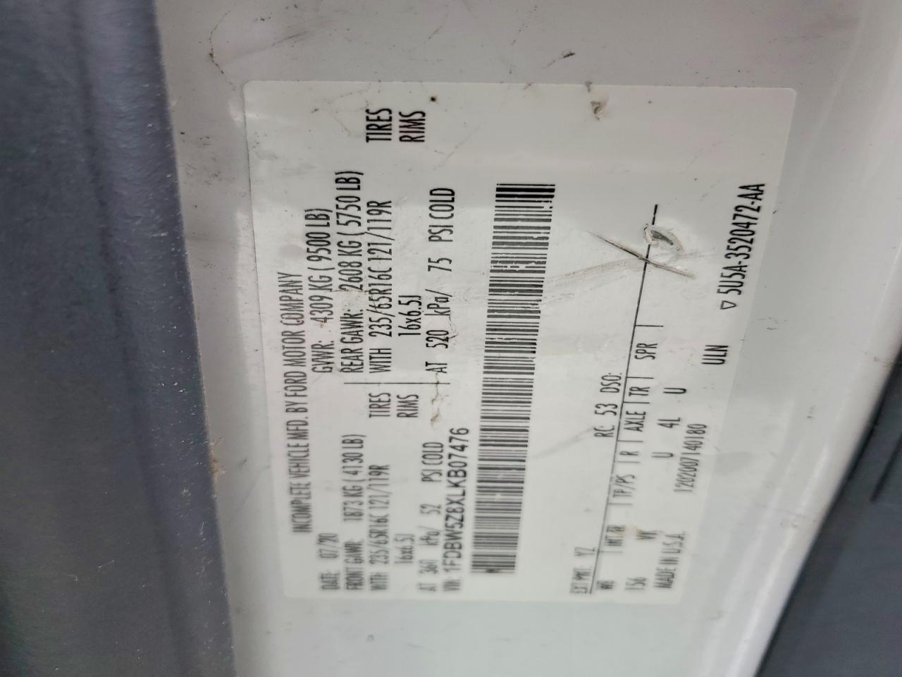 2020 FORD TRANSIT