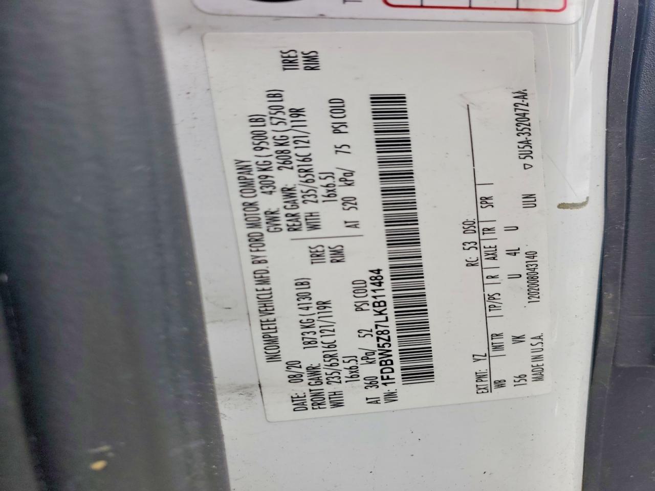 2020 FORD TRANSIT