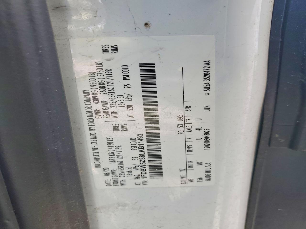 2020 FORD TRANSIT