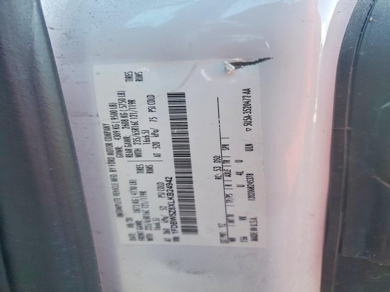 2020 FORD TRANSIT