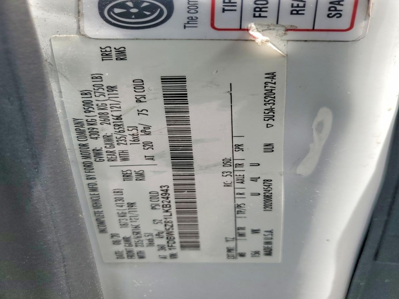 2020 FORD TRANSIT