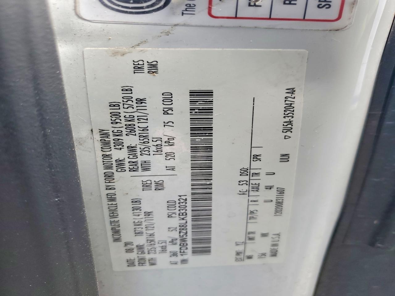 2020 FORD TRANSIT